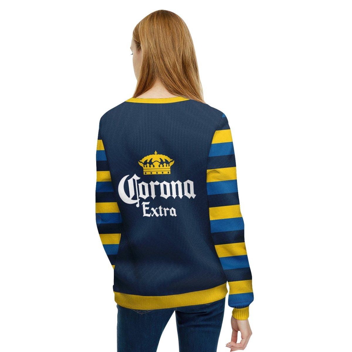 Personalized Corona Extra Make Christmas Drunk Again Ugly Sweater - Flexiquor.com