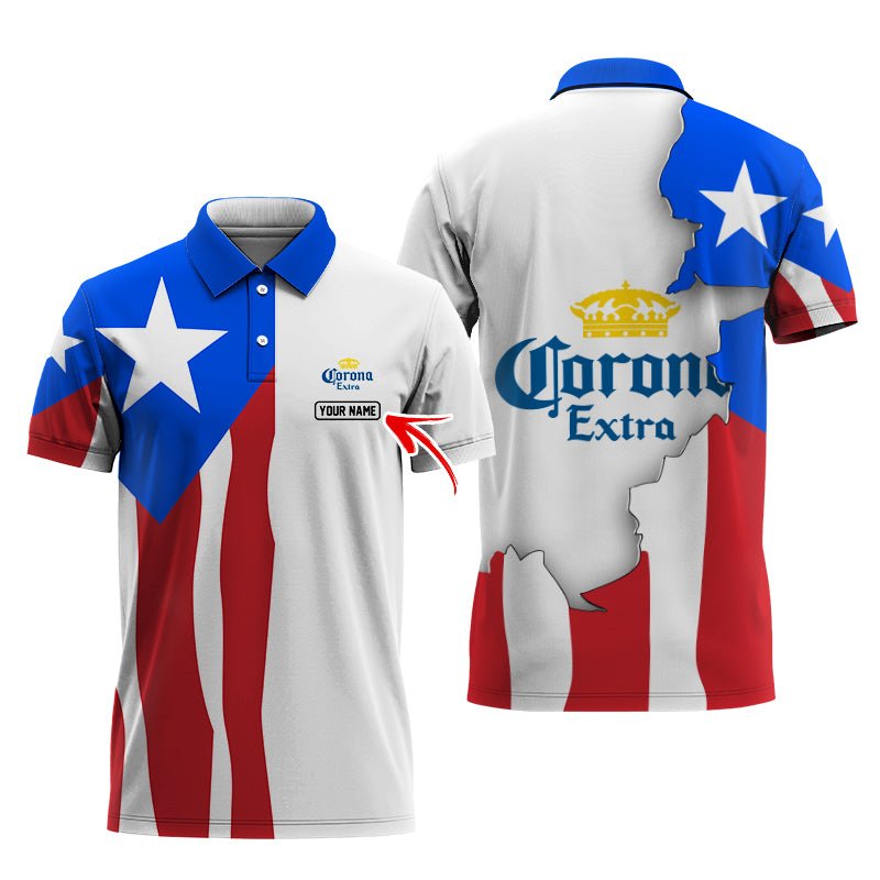 Personalized Corona Extra Puerto Rico Polo Shirt - Flexiquor.com