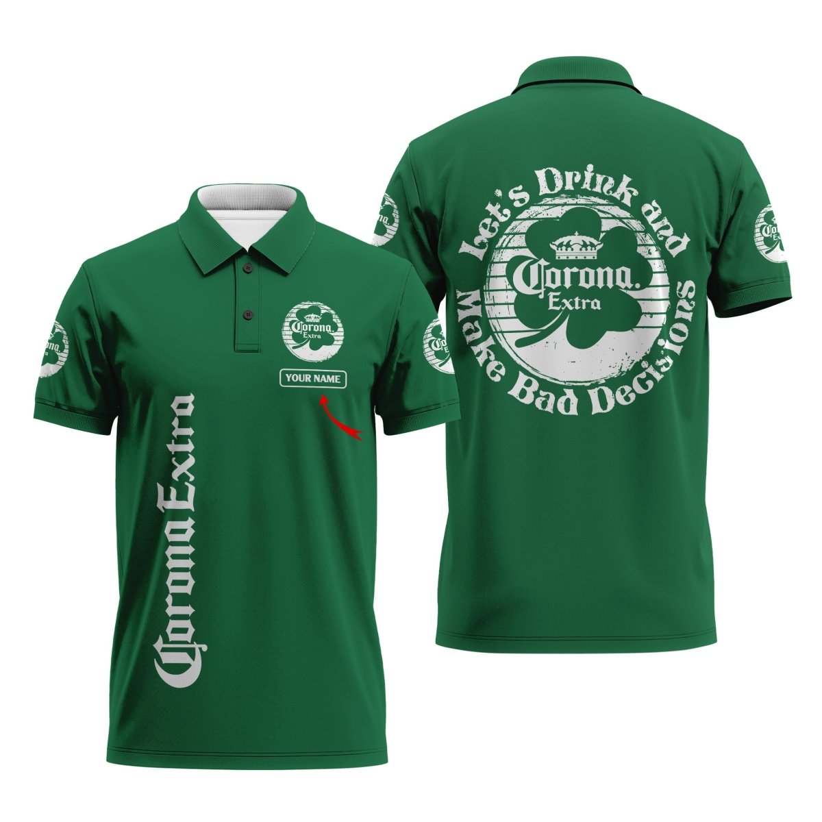 Personalized Corona Extra St Patrick's Day Polo Shirt - Flexiquor.com