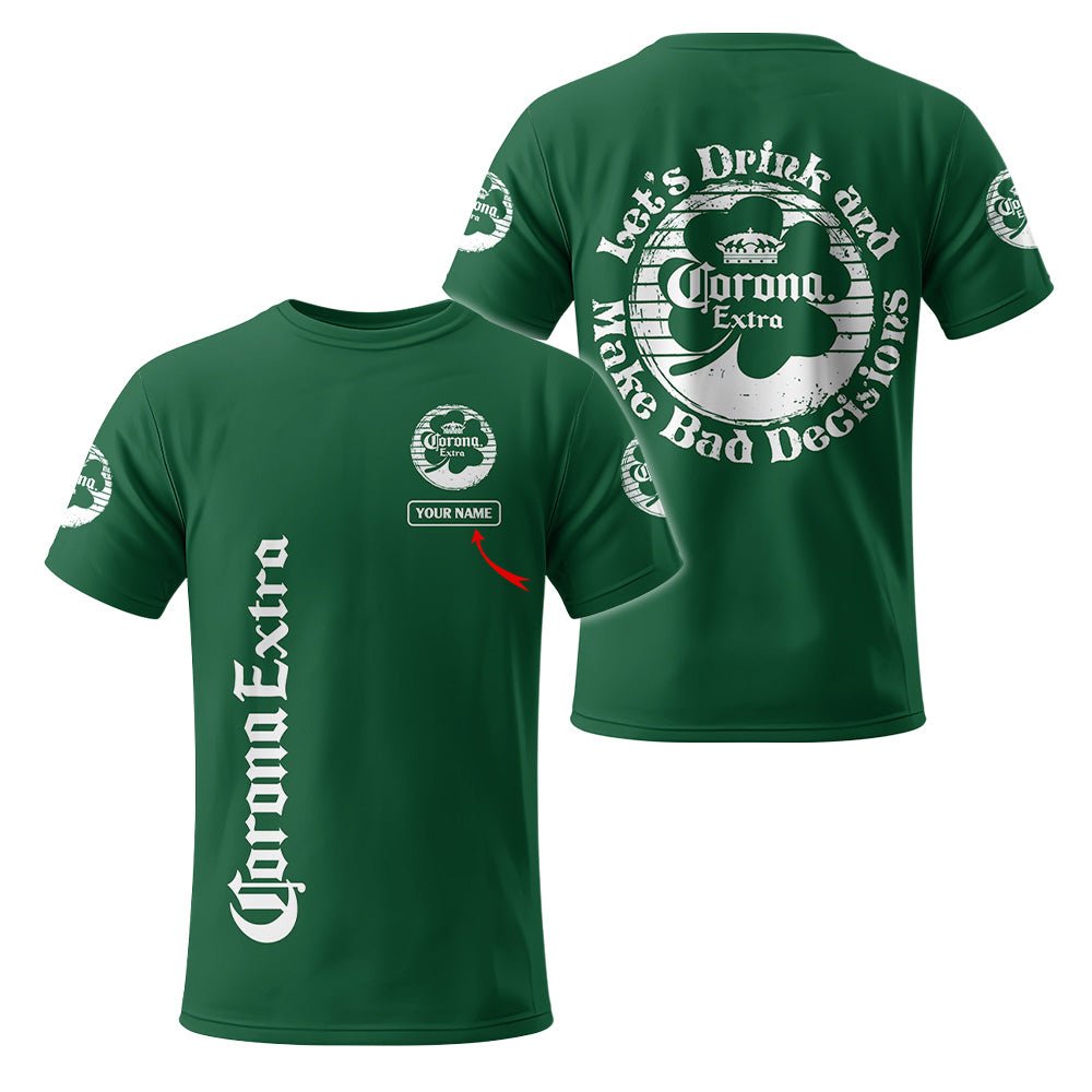 Personalized Corona Extra St Patrick's Day T-Shirt - Flexiquor.com