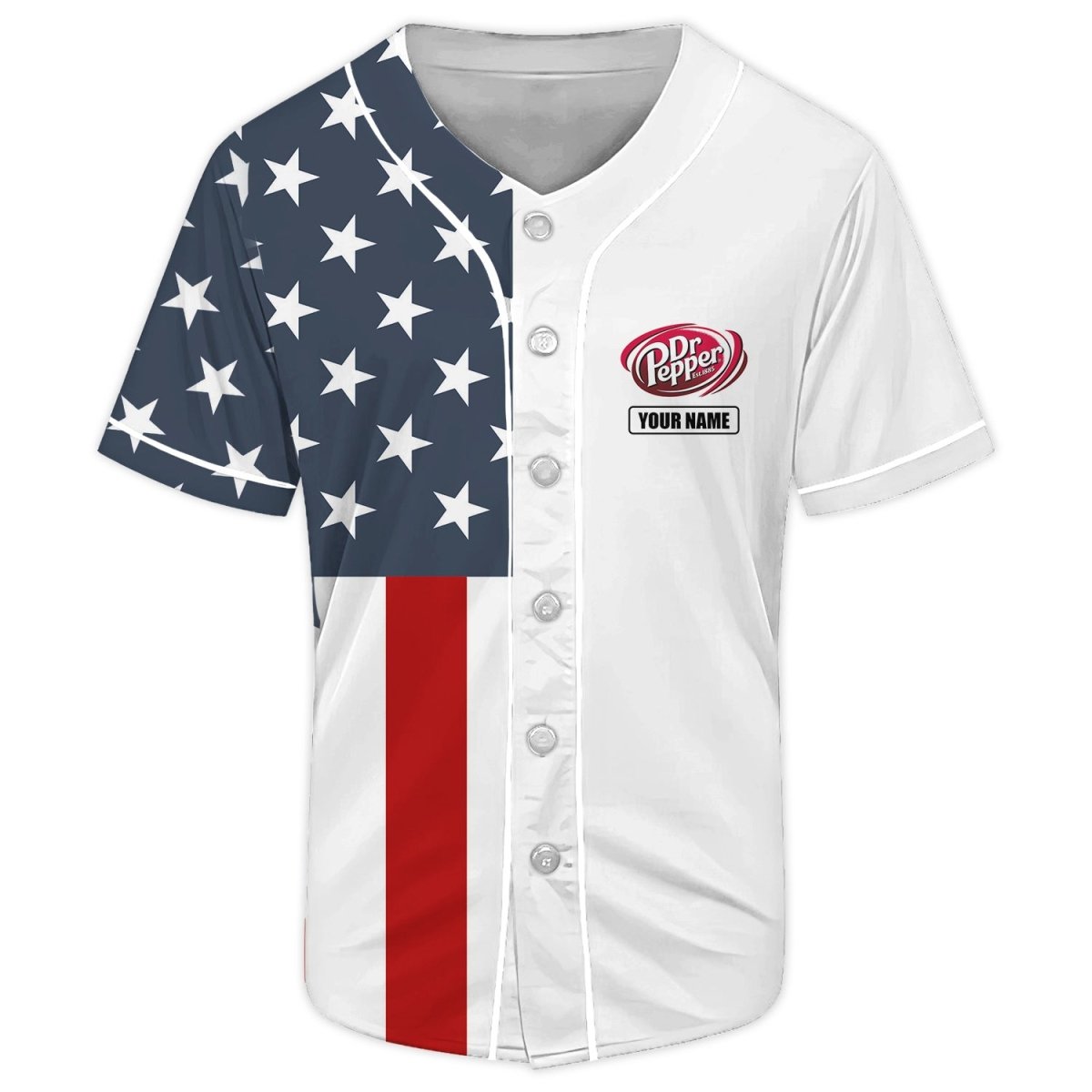 Personalized Dr Pepper Donald Trump Independence Day Baseball Jersey - Flexiquor.com