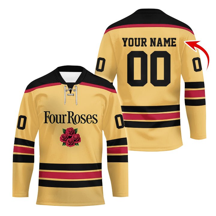 Personalized Four Roses Color Stripe Hockey Jersey - Flexiquor.com