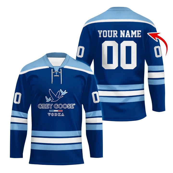 Personalized Grey Goose Color Stripe Hockey Jersey - Flexiquor.com