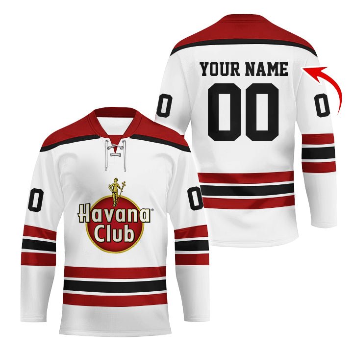 Personalized Havana Club Color Stripe Hockey Jersey - Flexiquor.com