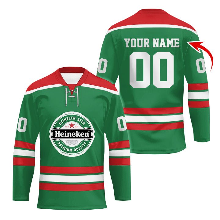 Personalized Heineken Color Stripe Hockey Jersey - Flexiquor.com