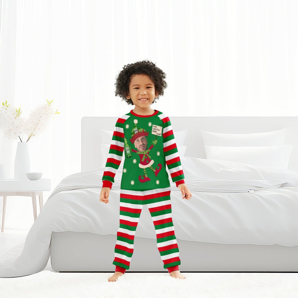 Personalized Face Heineken Make Christmas Drink Again Family Pajamas Set - Flexiquor.com