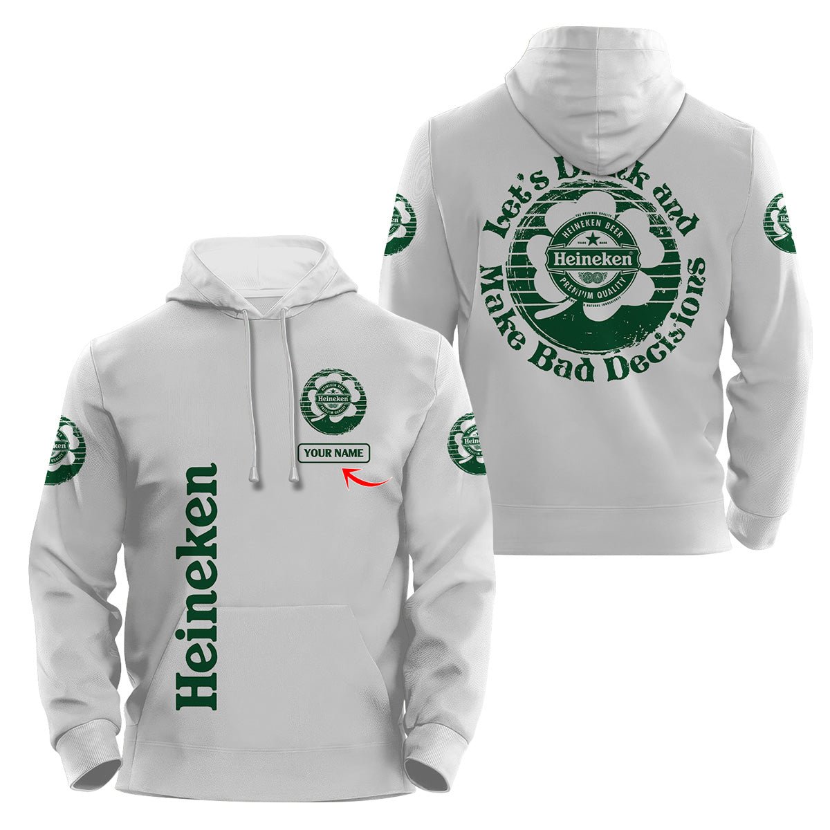 Personalized Heineken St Patrick's Day Hoodie & Zip Hoodie - Flexiquor.com