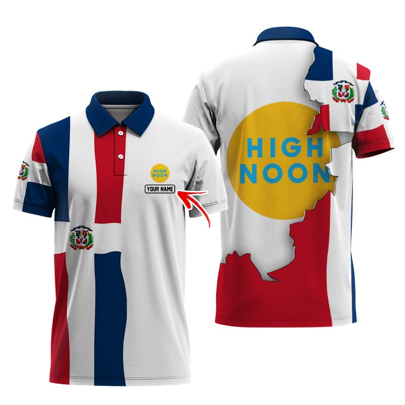 Personalized High Noon Dominican Colors Polo Shirt - Flexiquor.com