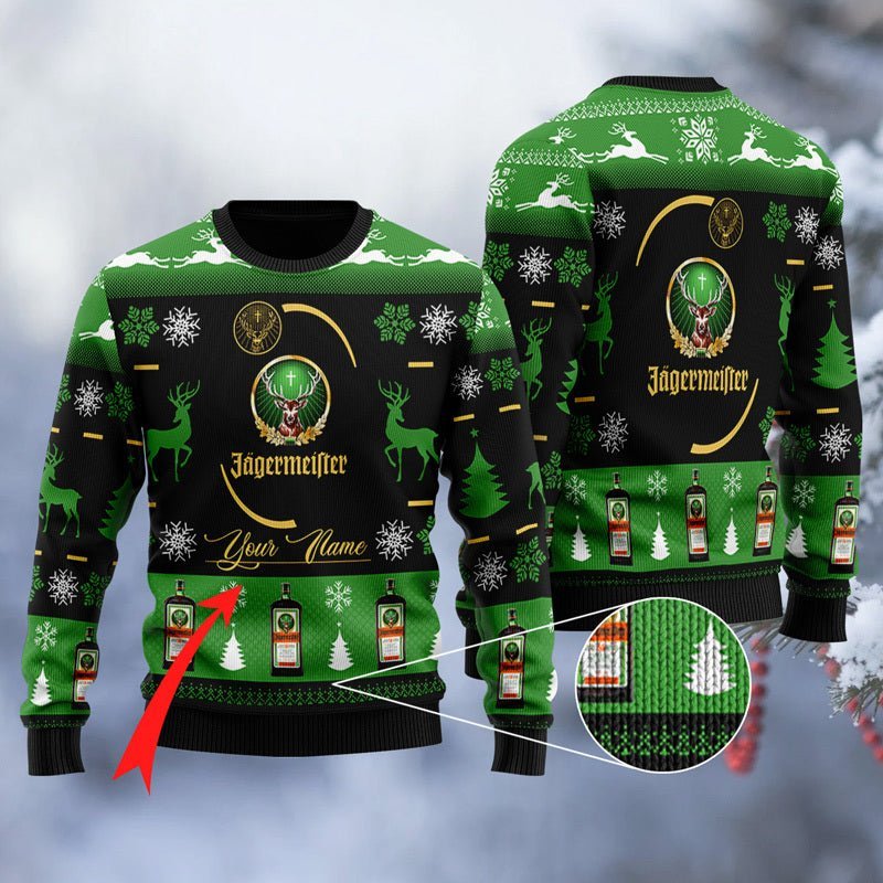 Personalized Jagermeister Black Ugly Sweater - Flexiquor.com