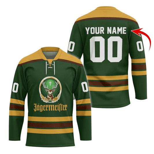 Personalized Jagermeister Color Stripe Hockey Jersey - Flexiquor.com