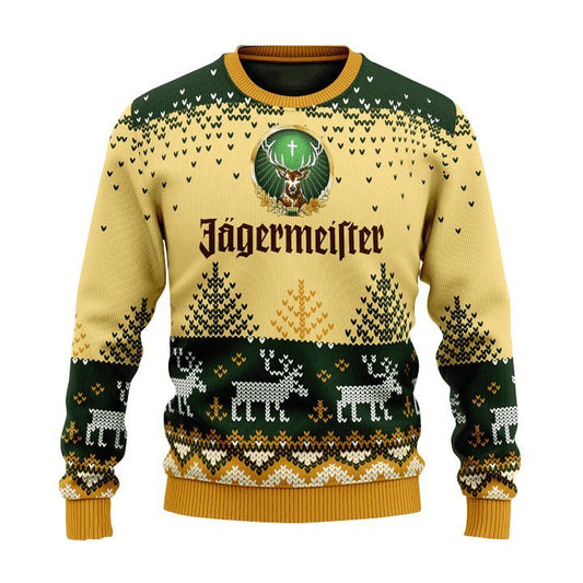 Personalized Jagermeister Reindeer Christmas Ugly Sweater - Flexiquor.com