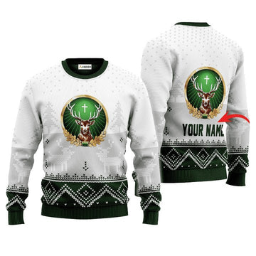 Personalized Jagermeister Winter Reindeer Ugly Sweater - Flexiquor.com