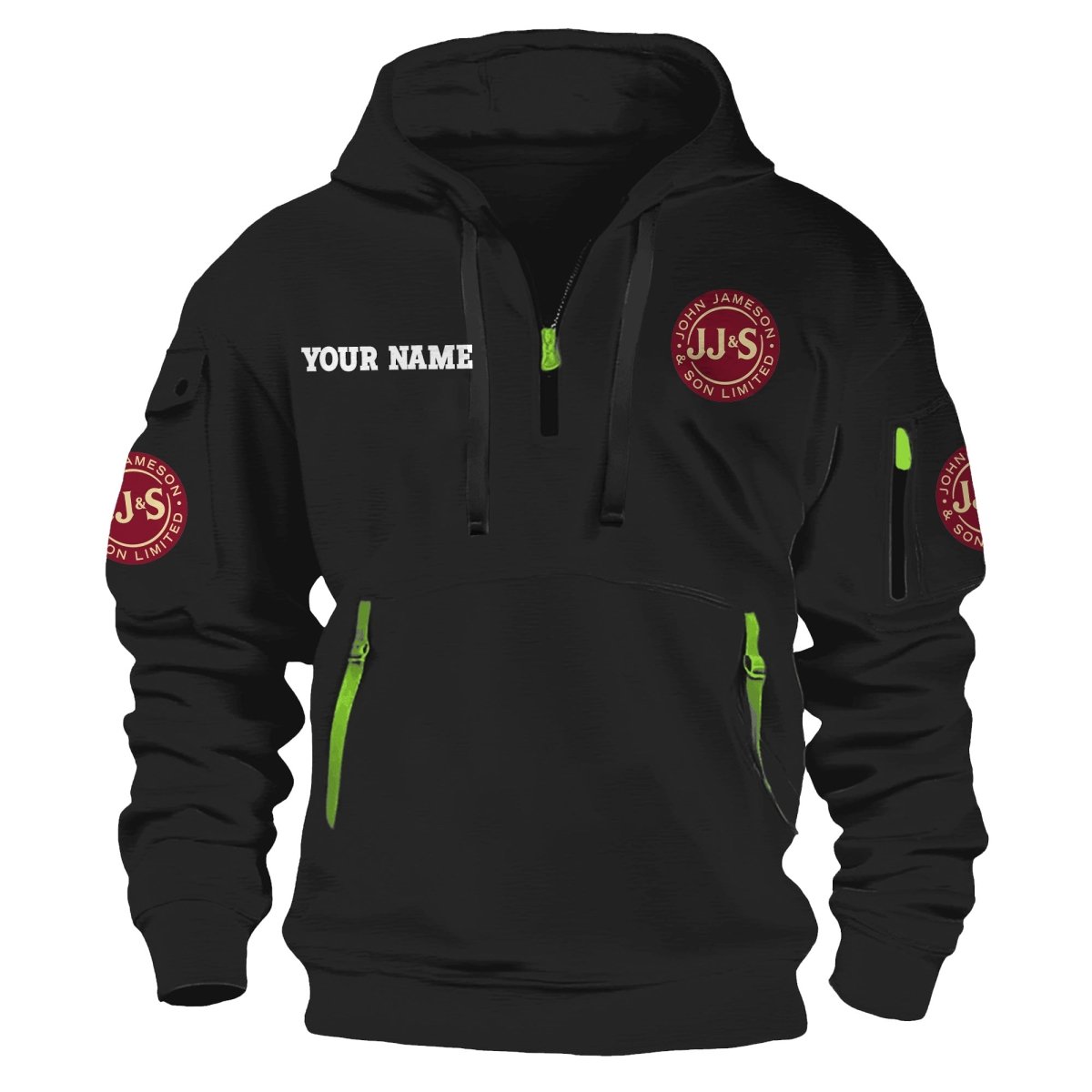 Personalized Jameson Half Zip Hooded Sweatshirt - Flexiquor.com