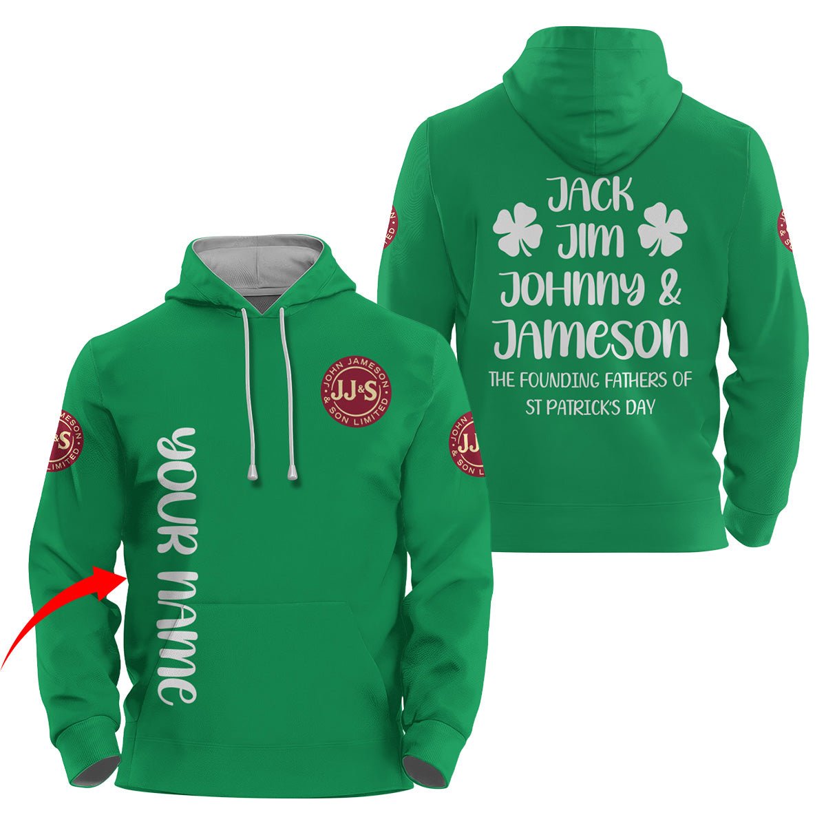 Personalized Jameson Jack Jim Johnny Hoodie & Zip Hoodie - Flexiquor.com