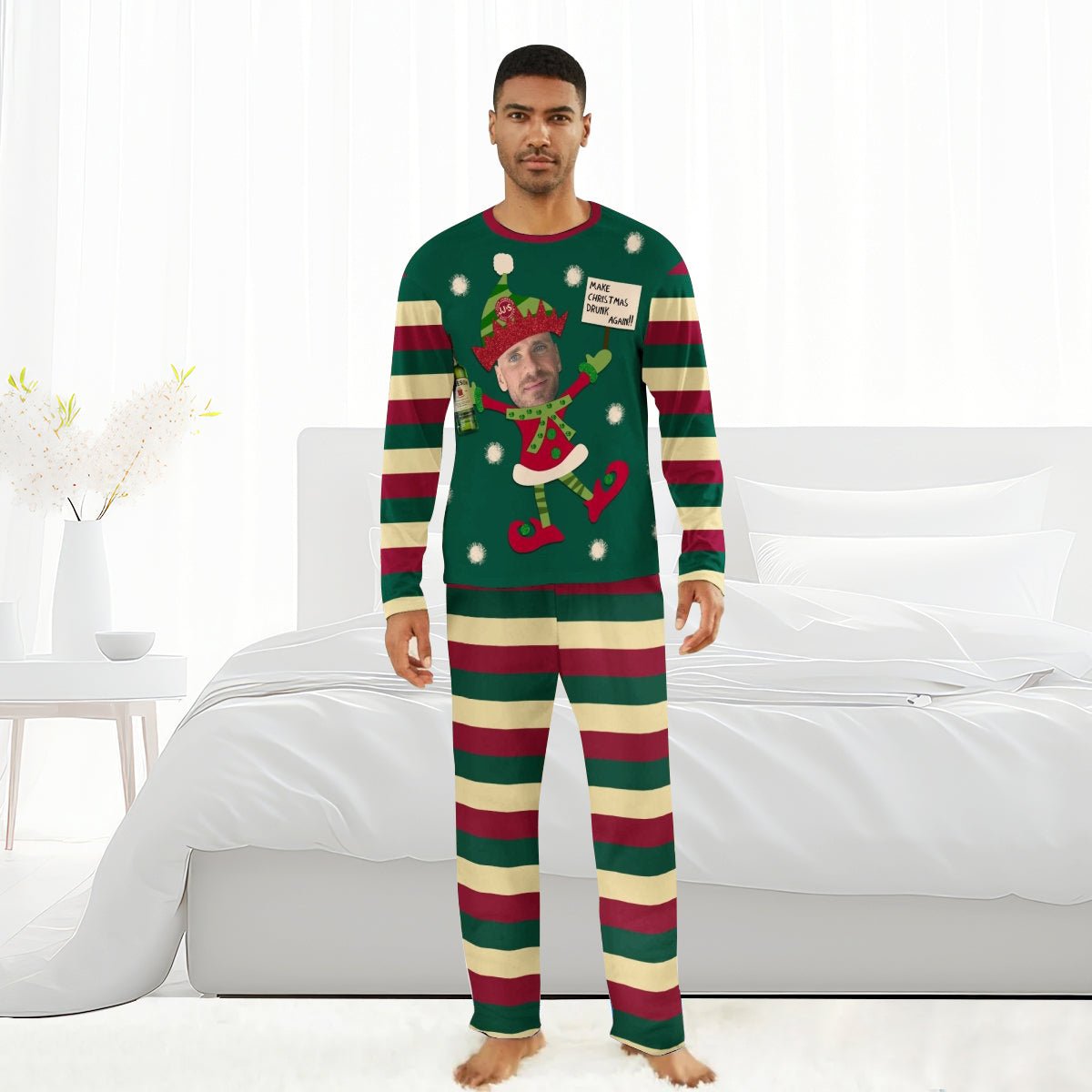 Personalized Face Jameson Make Christmas Drink Again Family Pajamas Set - Flexiquor.com