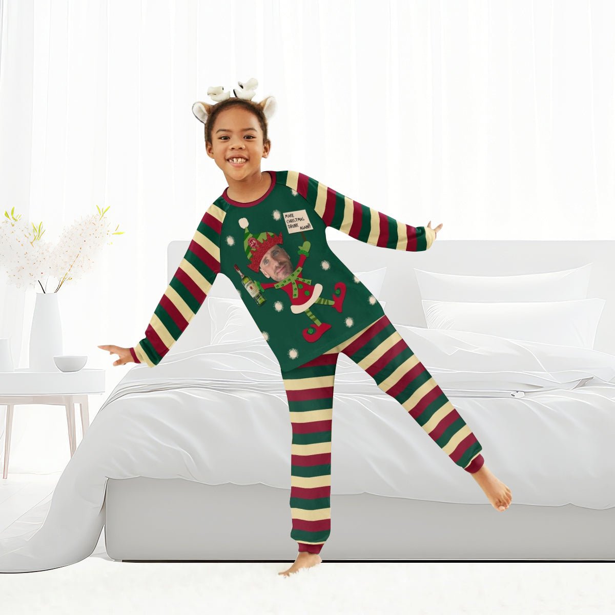 Personalized Face Jameson Make Christmas Drink Again Family Pajamas Set - Flexiquor.com