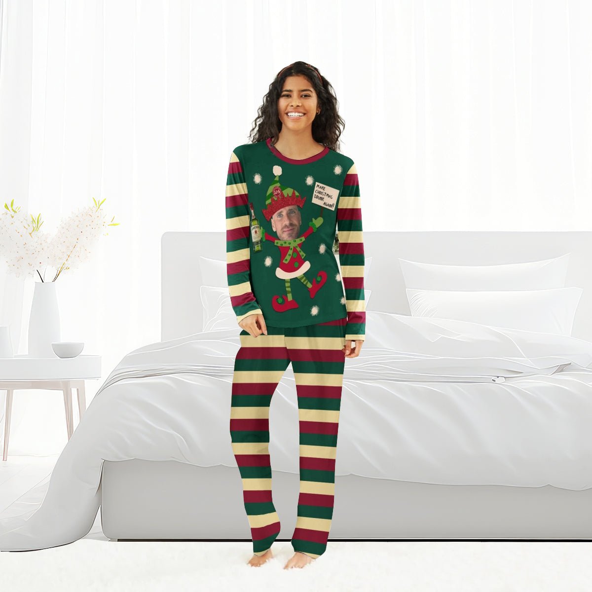 Personalized Face Jameson Make Christmas Drink Again Family Pajamas Set - Flexiquor.com