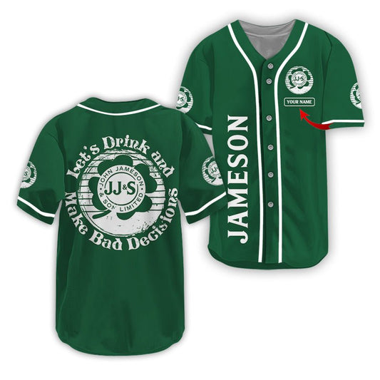 Personalized Jameson St Patrick's Day Baseball Jersey - Flexiquor.com