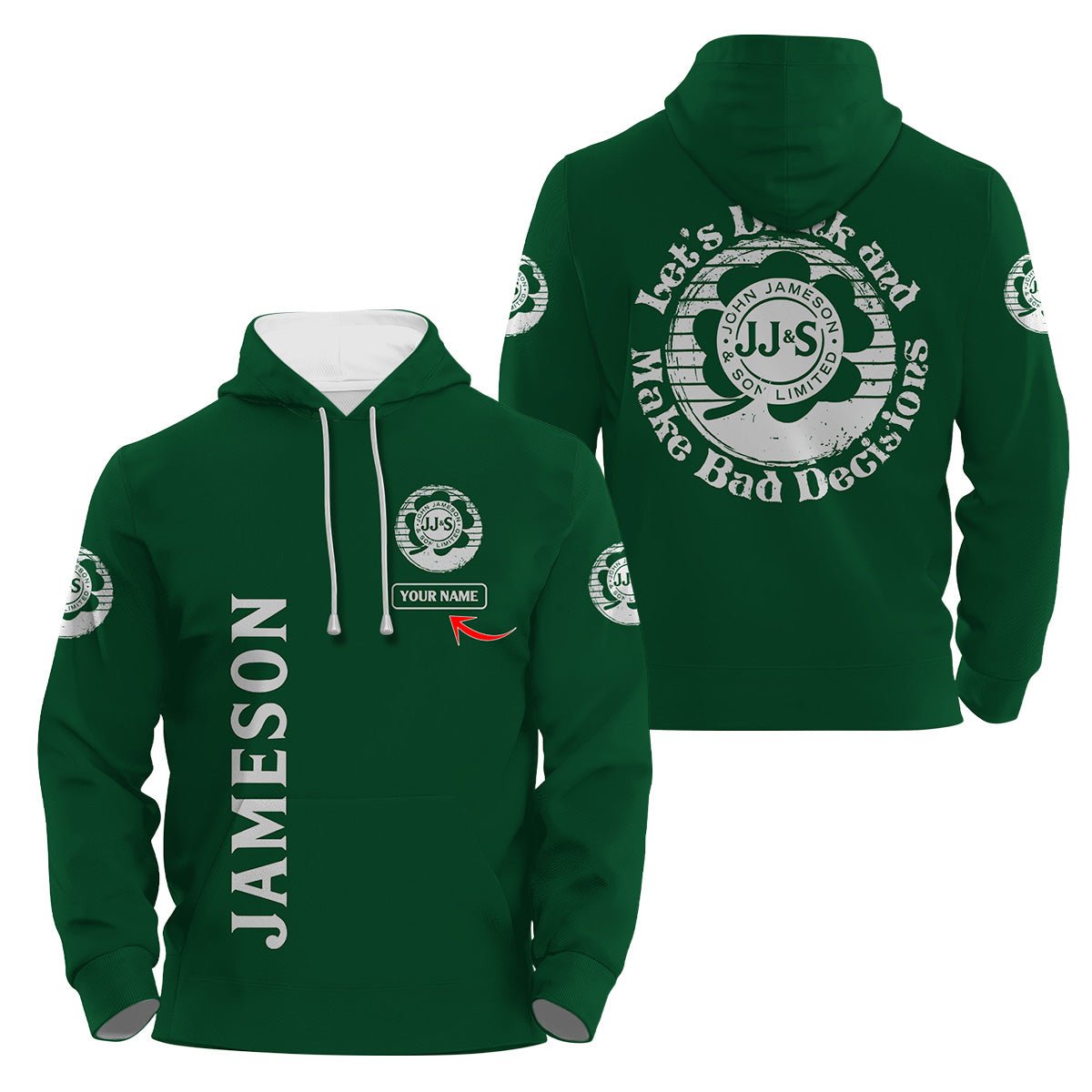 Personalized Jameson St Patrick's Day Hoodie & Zip Hoodie - Flexiquor.com