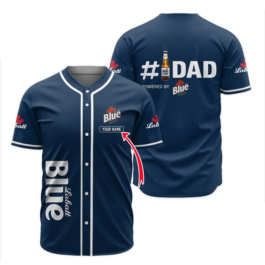 Personalized Labatt Blue Happy Father's Day Baseball Jersey - Flexiquor.com