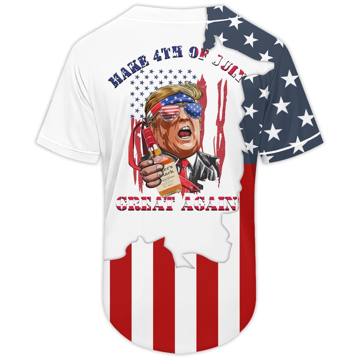 Personalized Maker's Mark Donald Trump Independence Day Baseball Jersey - Flexiquor.com