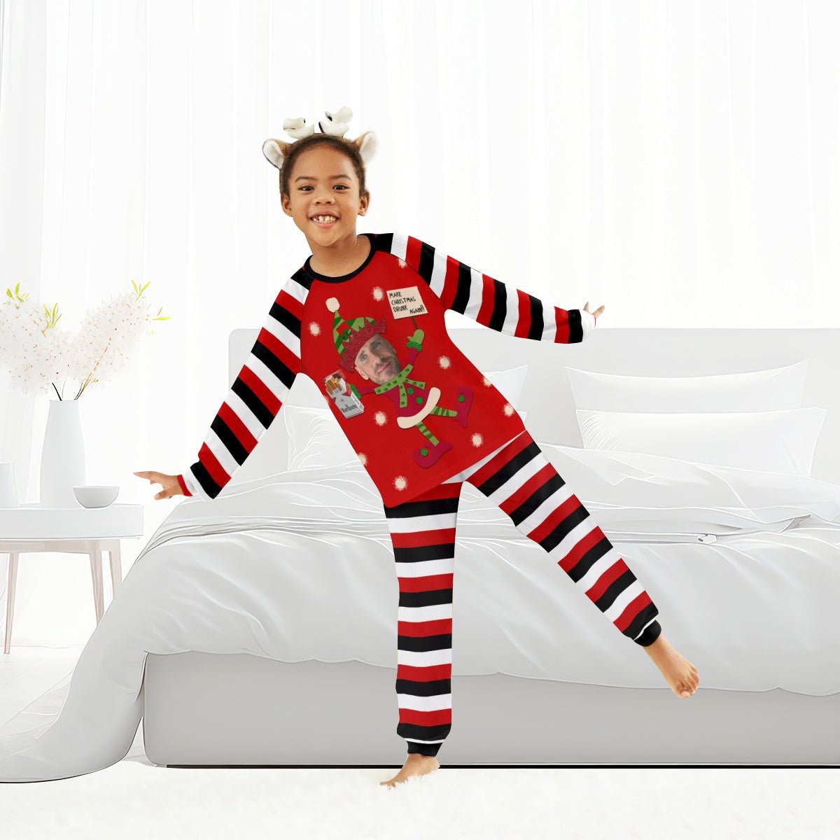 Personalized Face Marlboro Make Christmas Drink Again Family Pajamas Set - Flexiquor.com