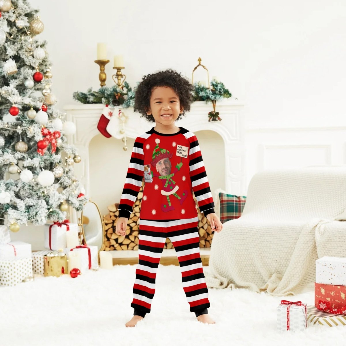 Personalized Face Marlboro Make Christmas Drink Again Family Pajamas Set - Flexiquor.com