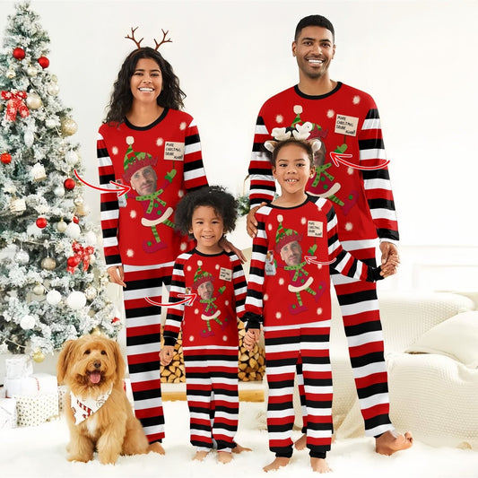 Personalized Face Marlboro Make Christmas Drink Again Family Pajamas Set - Flexiquor.com