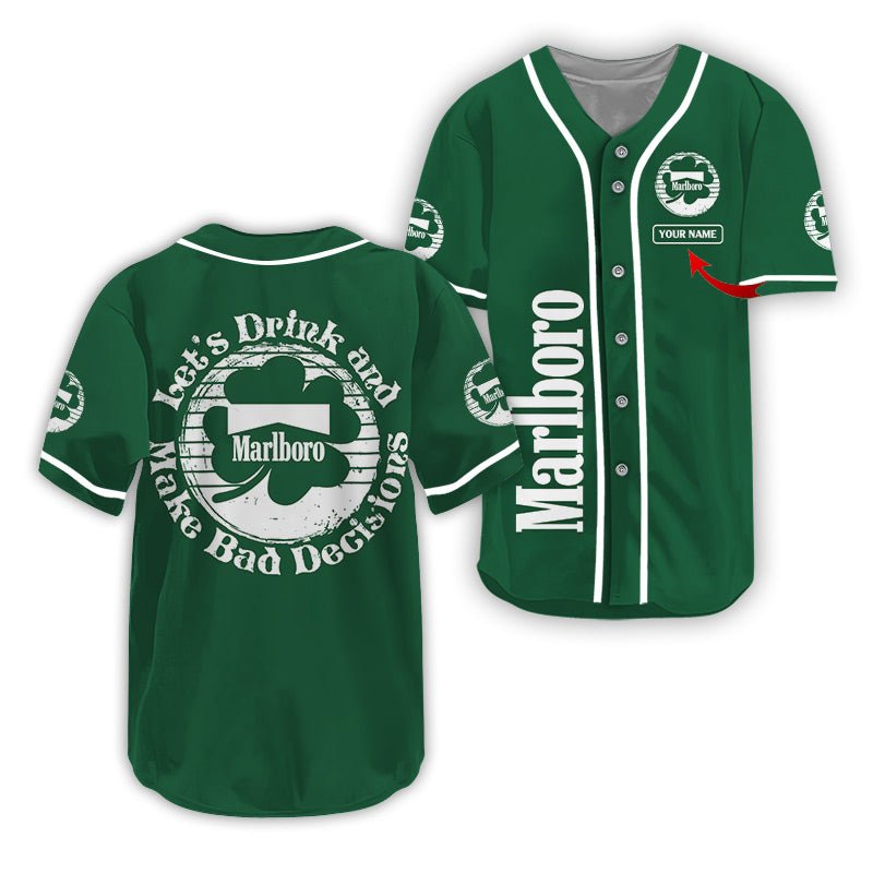 Personalized Marlboro St Patrick's Day Baseball Jersey - Flexiquor.com