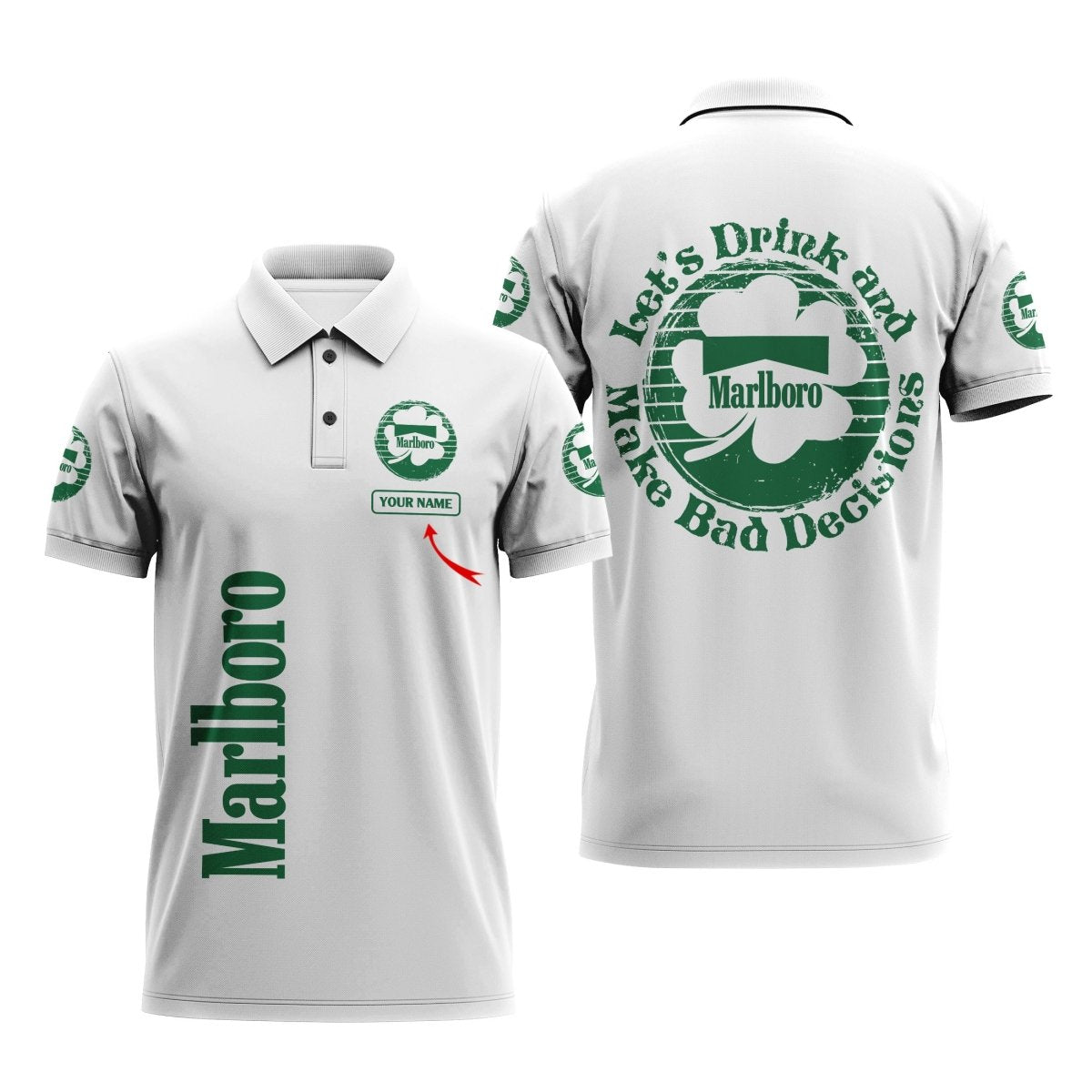Personalized Marlboro St Patrick's Day Polo Shirt - Flexiquor.com