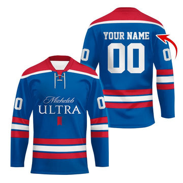 Personalized Michelob Ultra Color Stripe Hockey Jersey - Flexiquor.com