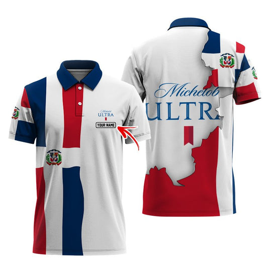 Personalized Michelob Ultra Dominican Colors Polo Shirt - Flexiquor.com