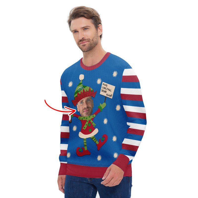 Personalized Michelob Ultra Make Christmas Drunk Again Ugly Sweater - Flexiquor.com