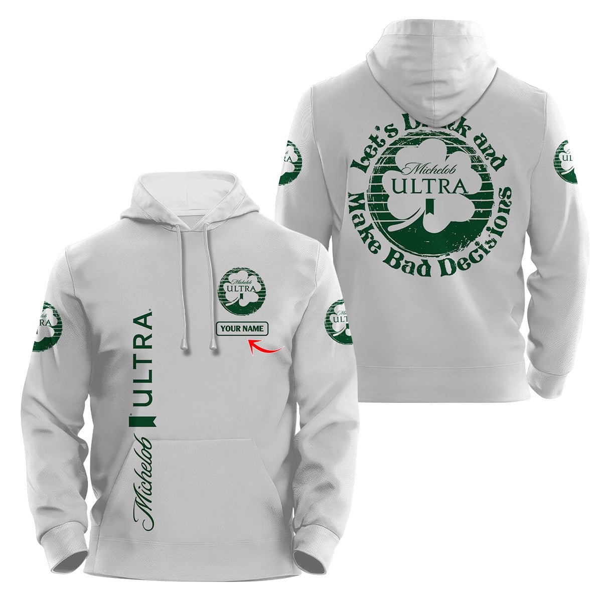 Personalized Michelob Ultra St Patrick's Day Hoodie & Zip Hoodie - Flexiquor.com