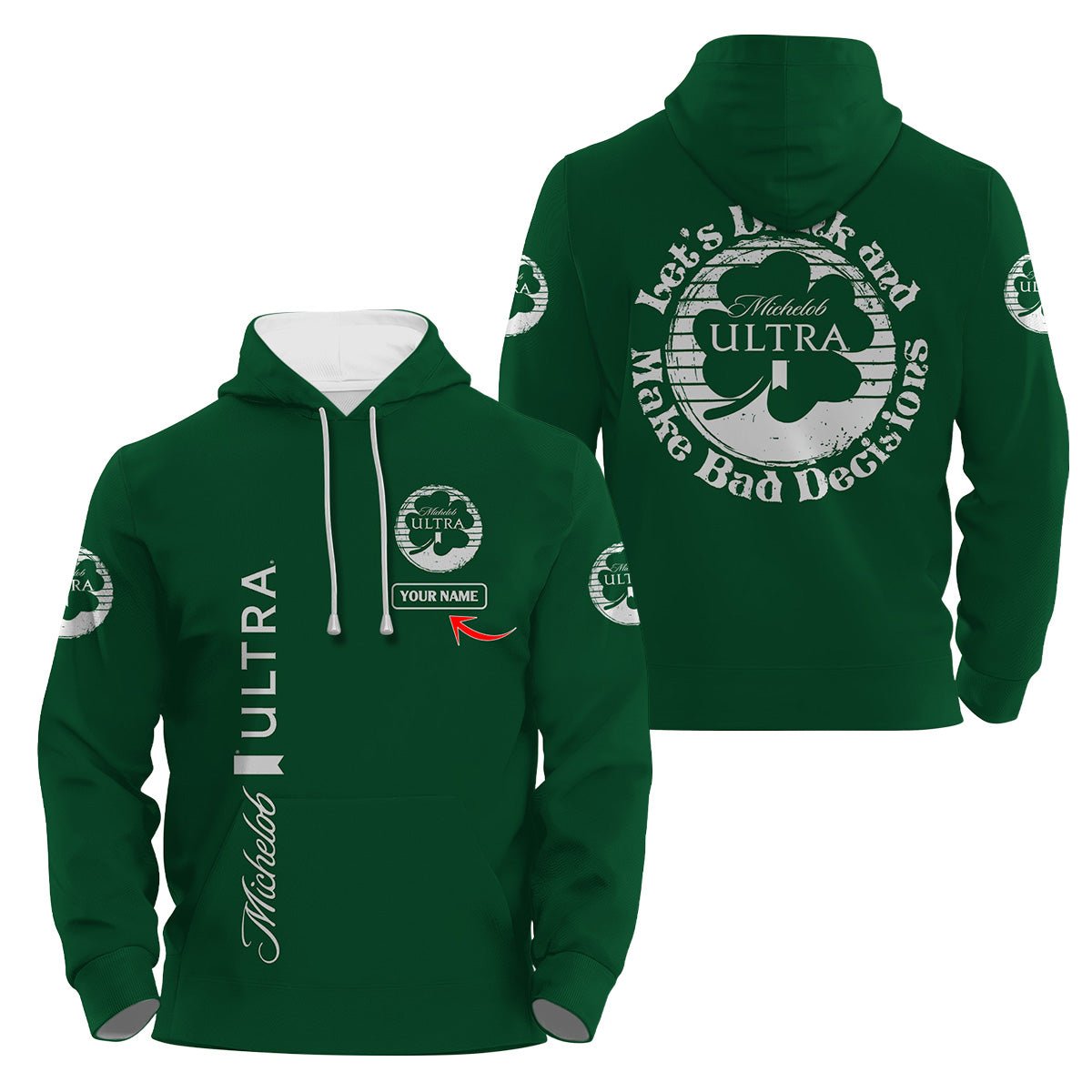 Personalized Michelob Ultra St Patrick's Day Hoodie & Zip Hoodie - Flexiquor.com