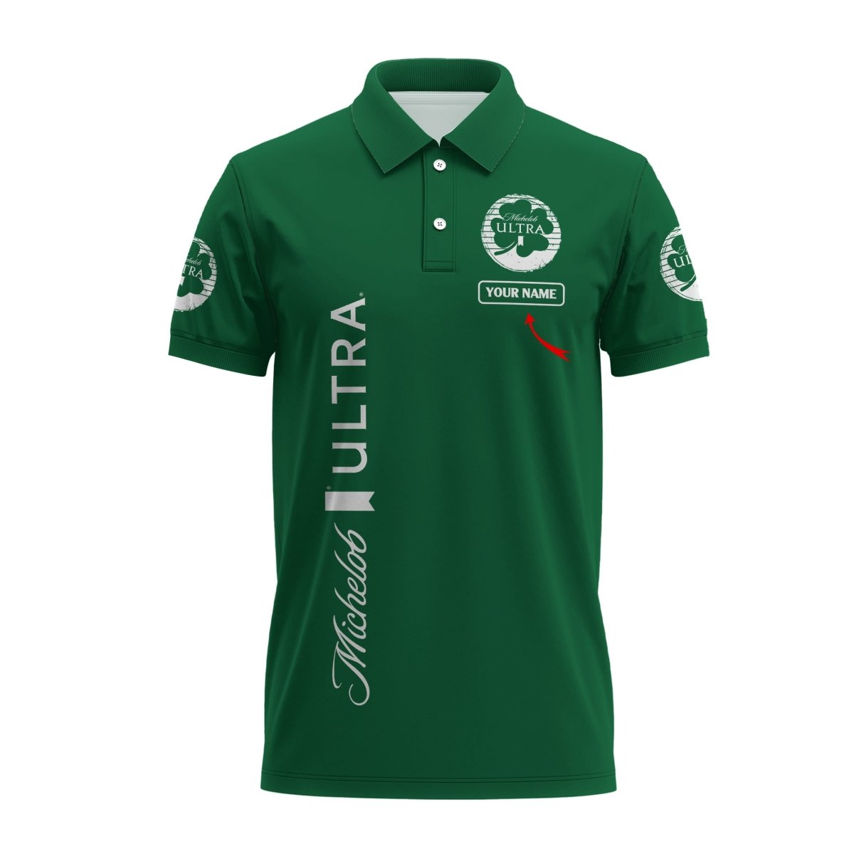 Personalized Michelob Ultra St Patrick's Day Polo Shirt - Flexiquor.com