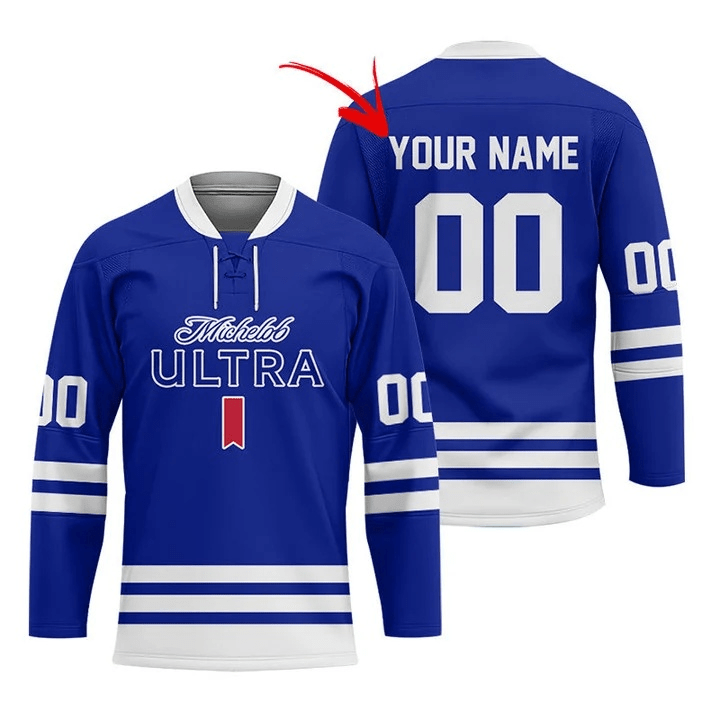 Personalized Michelob Ultra Stripe Hockey Jersey - Flexiquor.com