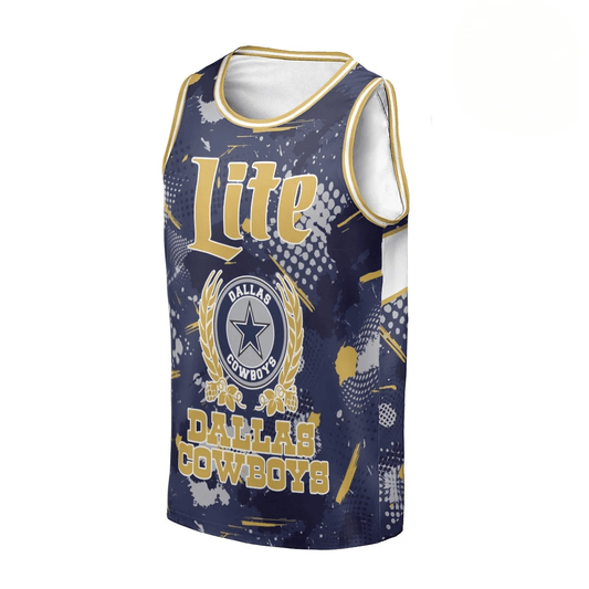 Personalized Miller Lite Dallas Cowboys Men's Tank Top - Flexiquor.com