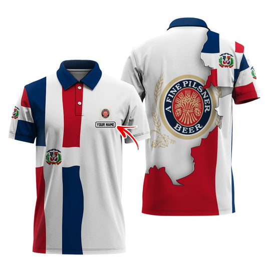 Personalized Miller Lite Dominican Colors Polo Shirt - Flexiquor.com