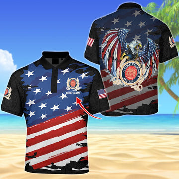 Personalized Miller Lite Freedom Eagle Polo Shirt - Flexiquor.com