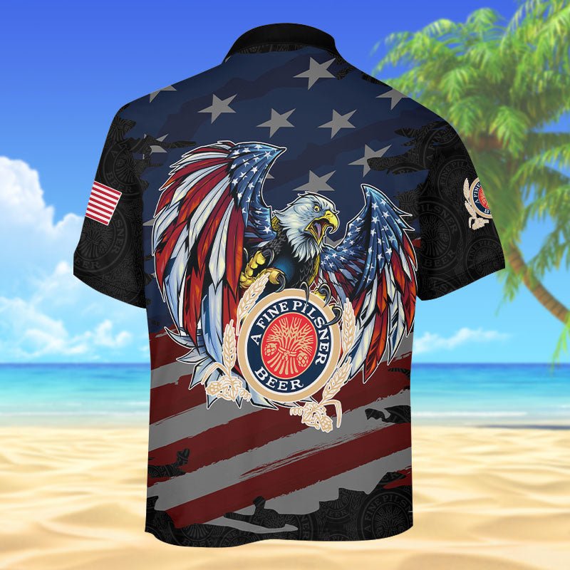 Personalized Miller Lite Freedom Eagle Polo Shirt - Flexiquor.com