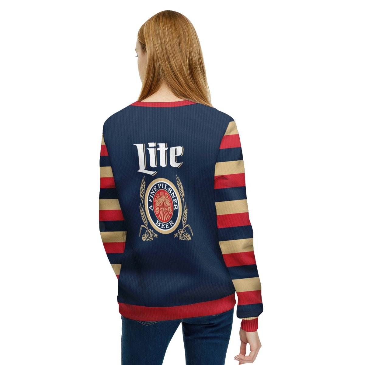 Personalized Miller Lite Make Christmas Drunk Again Ugly Sweater - Flexiquor.com
