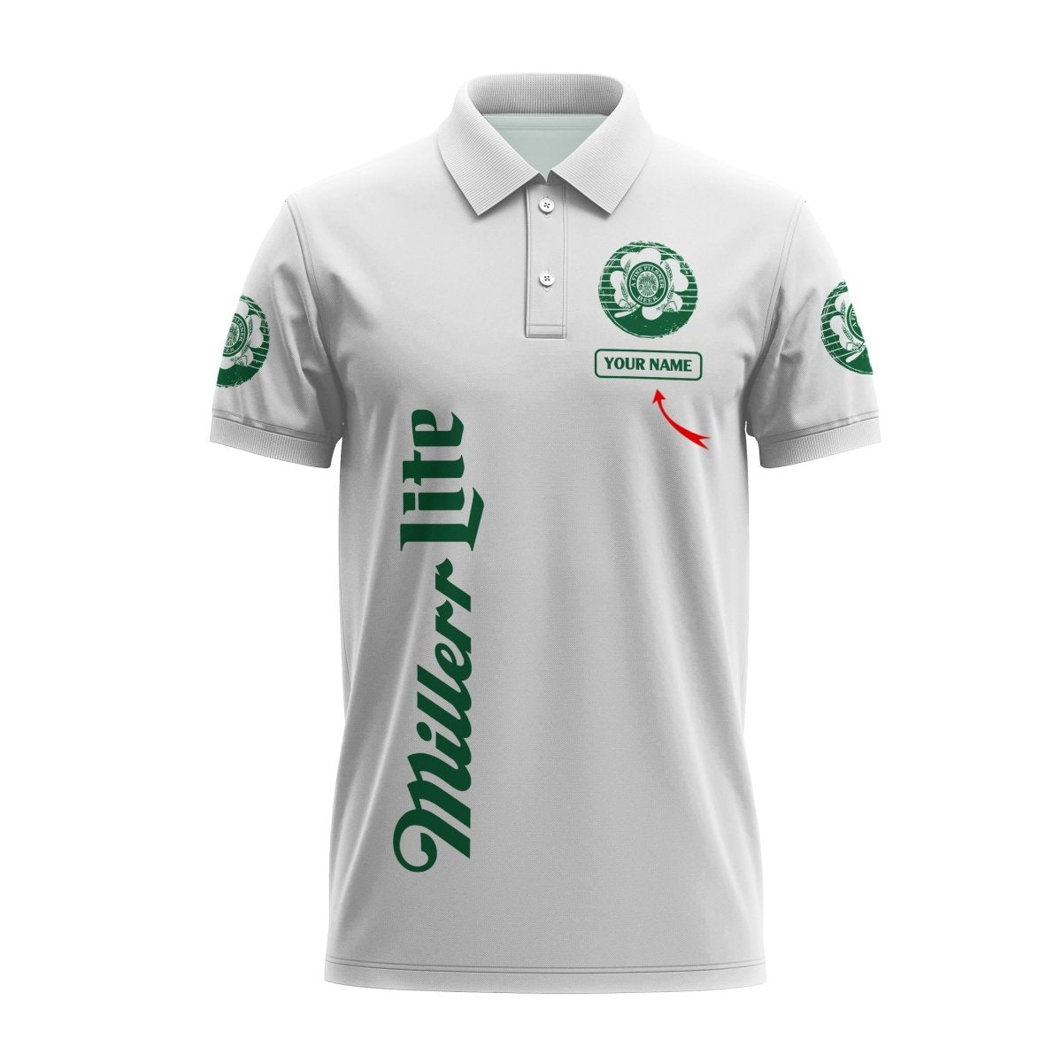 Personalized Miller Lite St Patrick's Day Polo Shirt - Flexiquor.com
