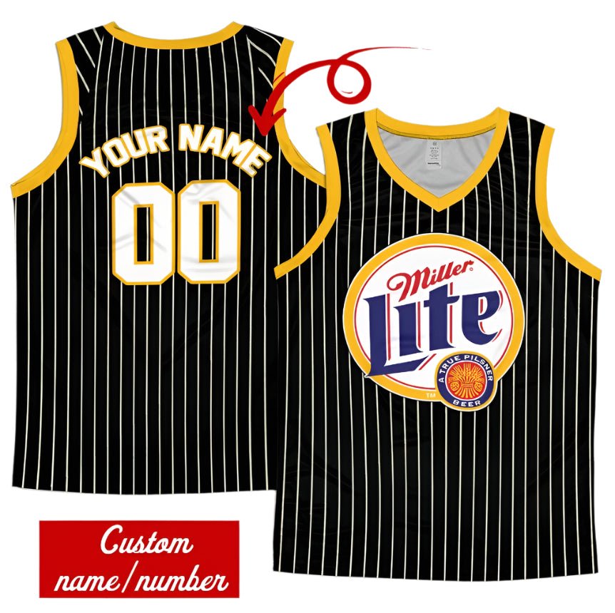 Personalized Miller Lite Striped Men's Tank Top - Flexiquor.com