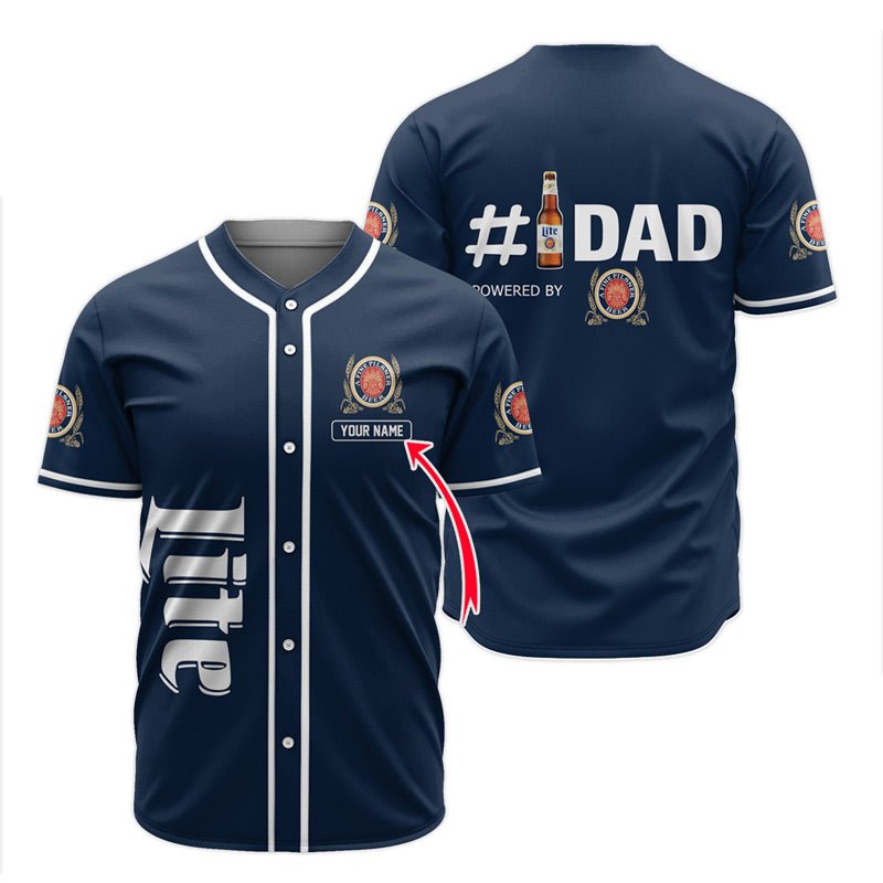 Personalized Miller Lite #Dad Baseball Jersey - Flexiquor.com