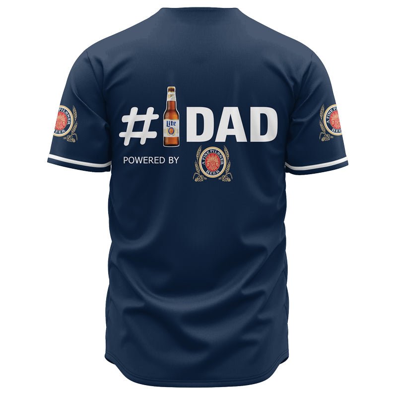 Personalized Miller Lite #Dad Baseball Jersey - Flexiquor.com