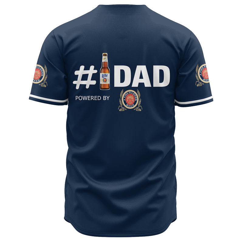Personalized Miller Lite #Dad Baseball Jersey