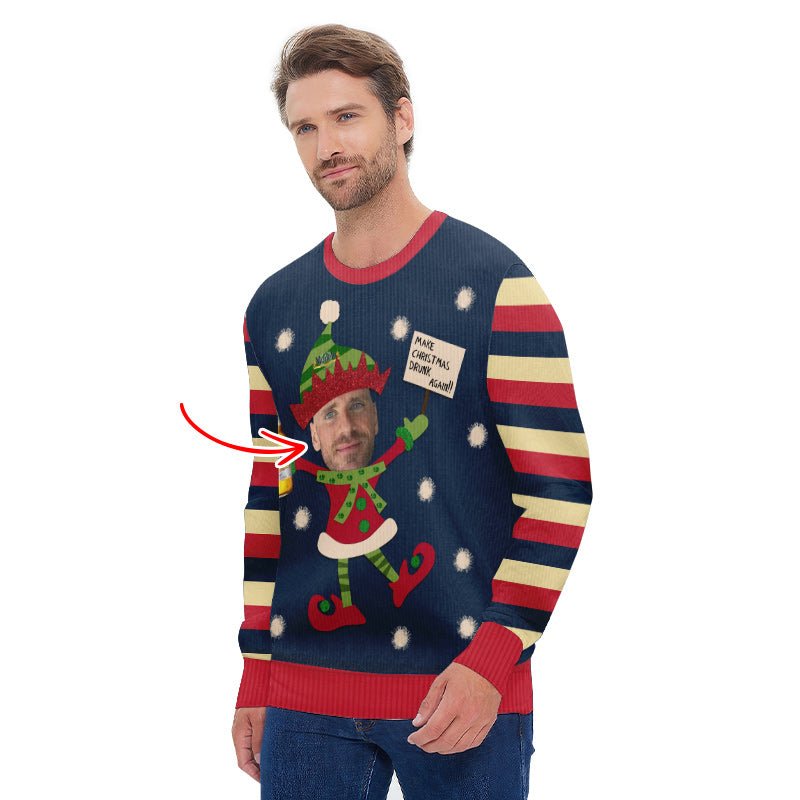 Personalized Modelo Make Christmas Drunk Again Ugly Sweater - Flexiquor.com