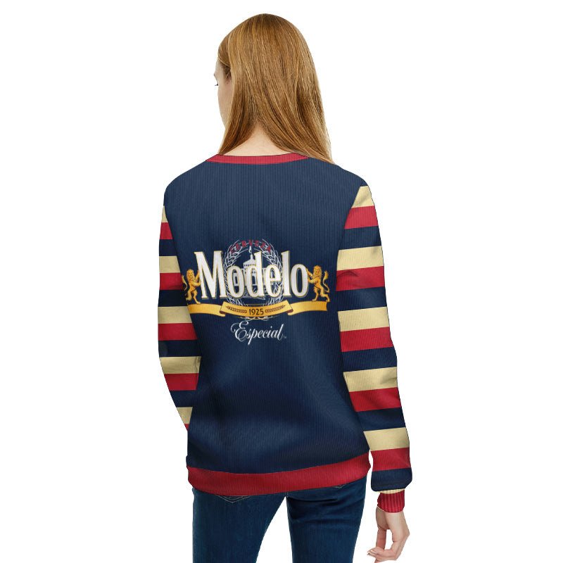 Personalized Modelo Make Christmas Drunk Again Ugly Sweater - Flexiquor.com