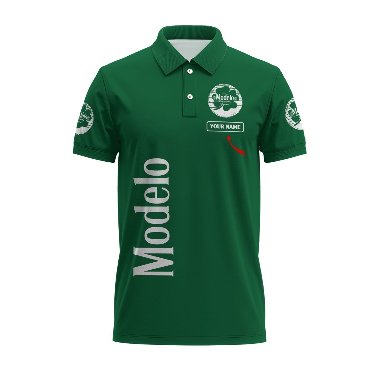 Personalized Modelo St Patrick's Day Polo Shirt - Flexiquor.com